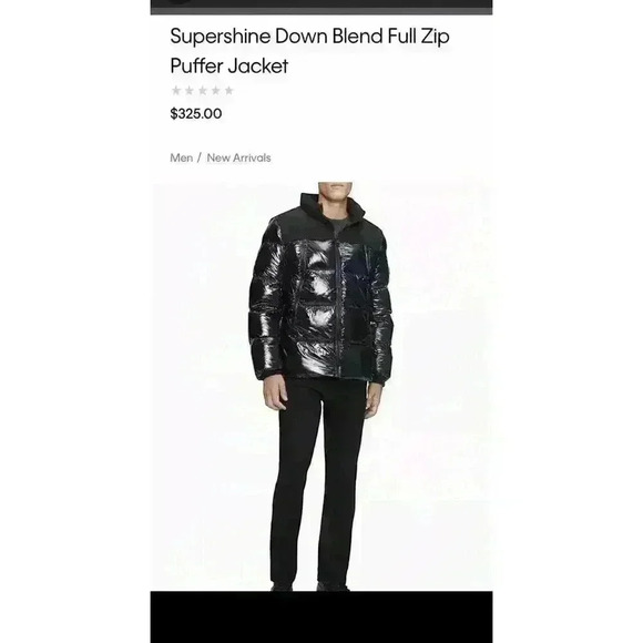 $325 Calvin Klein Black Supershine Down Blend Full Zip Puffer Jacket. Size: XXL - Picture 1 of 9